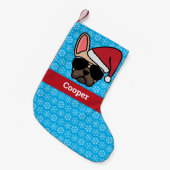 Kerstlicht Fawn French Bulldog Kleine Kerstsok (Voorkant (Hangend))