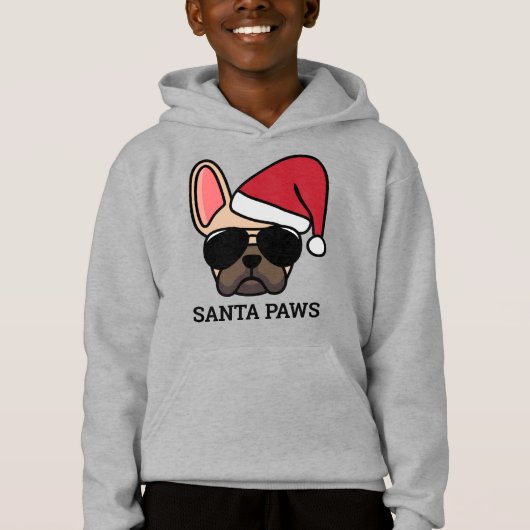 Kerstlicht Franse Bulldog Hoodie (Voorkant)