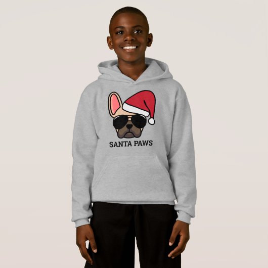 Kerstlicht Franse Bulldog Hoodie (Voorkant volledig)