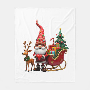 Kerstlicht Gnome Kerstman Slede Rijdt Hoi Fleece Deken
