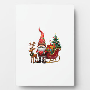 Kerstlicht Gnome Kerstman Sleigh Rijden Hoi Fotoplaat