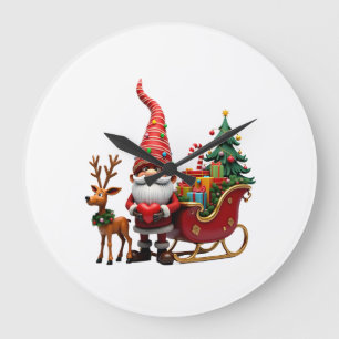 Kerstlicht Gnome Kerstman Sleigh Rijden Hoog Grote Klok