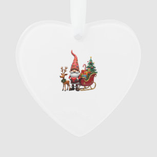Kerstlicht Gnome Kerstman Sleigh Rijden Hoog Ornament