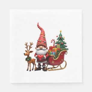 Kerstlicht Gnome Kerstman Sleigh Rijden Hoog Servet
