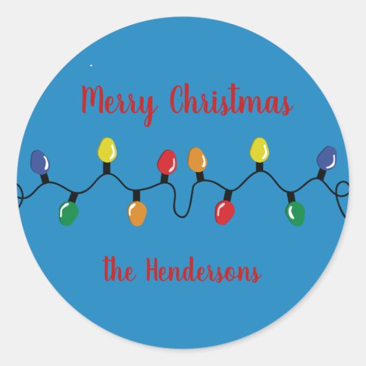 Kerstlicht  grote lampen ronde sticker (Voorkant)