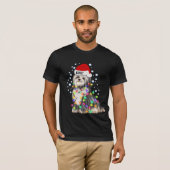 kerstlicht Havanese hond T-shirt (Voorkant volledig)