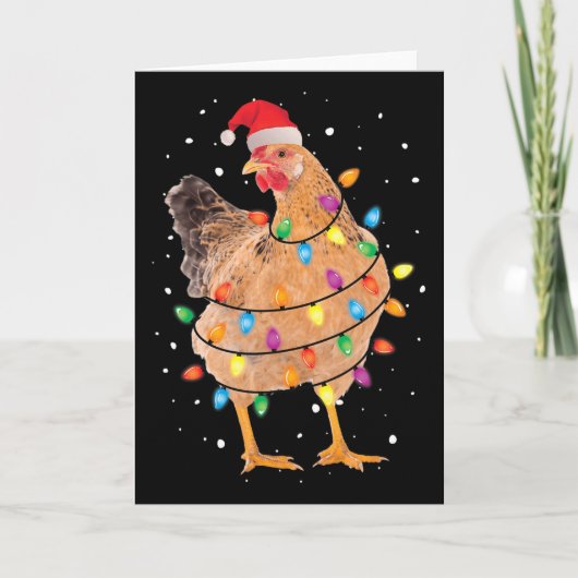 Kerstlicht Kip Kerstman Leuk Kerstboom Kip Kaart (Voorkant)