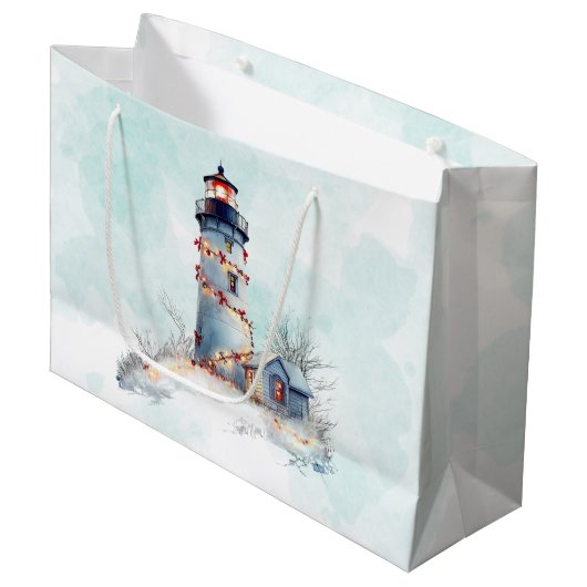 Kerstlicht kust vakantie groot cadeauzakje (Voorkant Gekanteld)