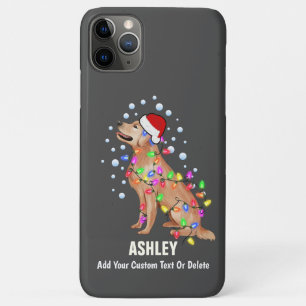 Kerstlicht met sfeer van gouden retriever hond Case-Mate iPhone case