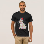 Kerstlicht Miniatuur Schnauzer Hond Pups T-shirt (Voorkant volledig)