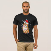 Kerstlicht Pomeranian Hond Puppy T-shirt (Voorkant volledig)
