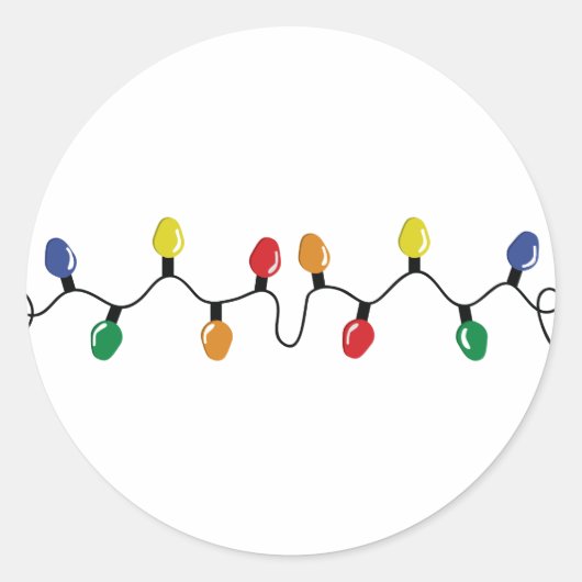 Kerstlicht Ronde Sticker (Voorkant)