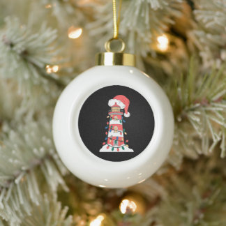 Kerstlicht Santa-hoed lichten Kust Kerstmis Keramische Bal Ornament