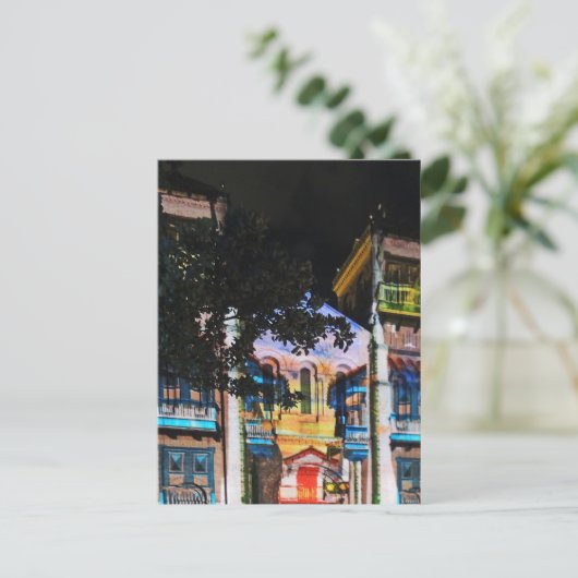 Kerstlicht Show in Medellin Colombia Feestdagenkaart (Staand voorkant)