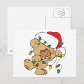 Kerstlicht Teddy Bear Feestdagenkaart (Voorkant / Achterkant)