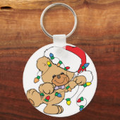 Kerstlicht Teddy Bear Sleutelhanger (Voorkant)