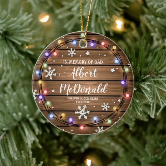 Kerstlicht ter nagedachtenis van pap Kerstmis Keramisch Ornament (Boom)