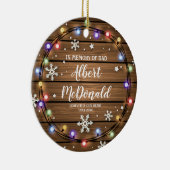 Kerstlicht ter nagedachtenis van pap Kerstmis Keramisch Ornament (Rechts)