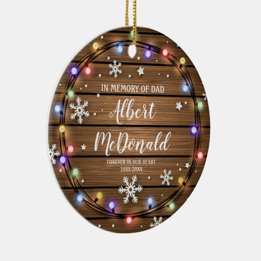 Kerstlicht ter nagedachtenis van pap Kerstmis Keramisch Ornament (Rechts)