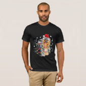 Kerstlicht Yorkshire Terrier Dog Puppy T-shirt (Voorkant volledig)
