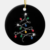 Kerstlichtboom Rhinestone Mega Bling Keramisch Ornament (Voorkant)