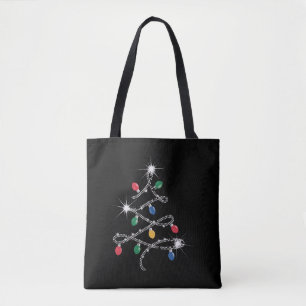 Kerstlichtboom Rhinestone Mega Bling  Tote Bag