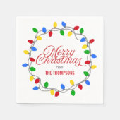 Kerstlichtcirkel | Vrolijk kerstfeest Servet (Voorkant)