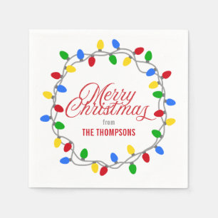 Kerstlichtcirkel   Vrolijk kerstfeest Servet