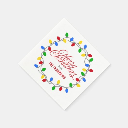 Kerstlichtcirkel | Vrolijk kerstfeest Servet (Hoek)