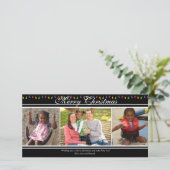 Kerstlichten 3-foto kerstkaart (Staand voorkant)