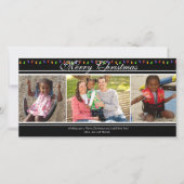 Kerstlichten 3-foto kerstkaart (Voorkant)