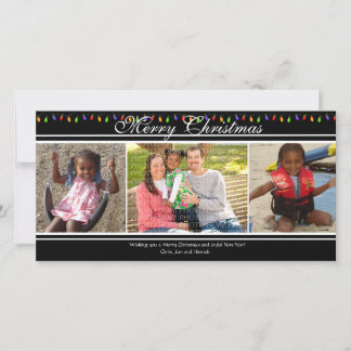 Kerstlichten 3-foto kerstkaart