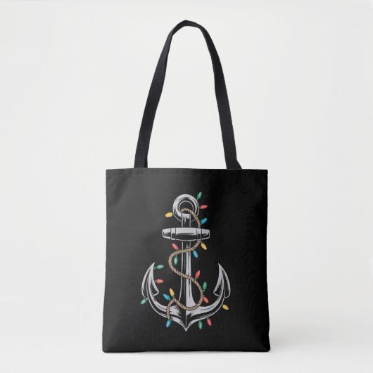 Kerstlichten Bootzeilen Cruise Boot Cadeaus Tote Bag (Voorkant)