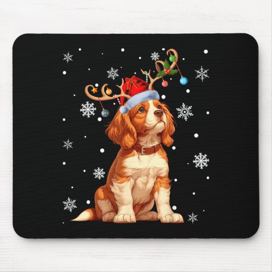 Kerstlichten Cavalier King Charles Spaniel Kerstmi Muismat (Voorkant)