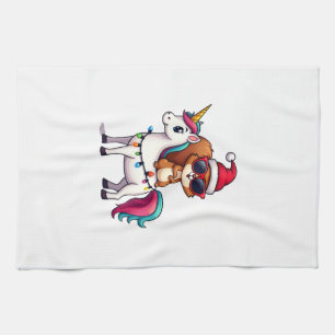 Kerstlichten Eekhoorn Rijdt Eenhoorn T-shirt ( Theedoek