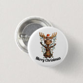 Kerstlichten Eland Ronde Button 3,2 Cm (Voorkant /achterkant)