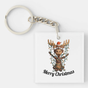 Kerstlichten Eland Sleutelhanger