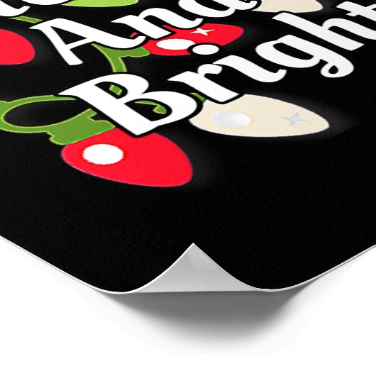 Kerstlichten en -decoraties vrolijk en helder poster (Hoek)