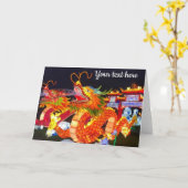 Kerstlichten Festival Chinese Draaklantaarn Kaart (Gele Bloem)