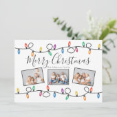 Kerstlichten Foto Kerstkaart (Staand voorkant)