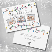 Kerstlichten Foto Kerstkaart