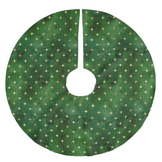 Kerstlichten groen gouden sterren elegant kerstboom rok (Voorkant)
