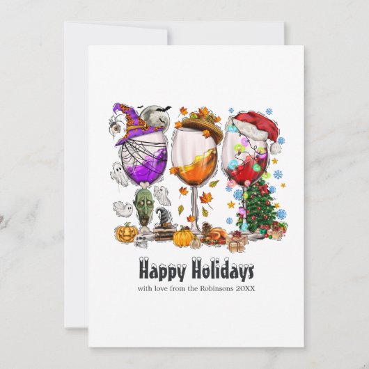 Kerstlichten Groet Feestdagenkaart (Voorkant)