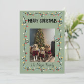 Kerstlichten Kerstkaart (Staand voorkant)