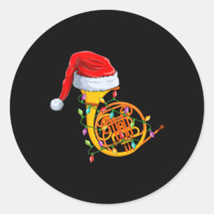 Kerstlichten Kerstman Hoed Muziekinstrument Franse Ronde Sticker