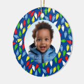 Kerstlichten Kleinzoon blauw  Keramisch Ornament (Links)