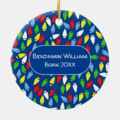 Kerstlichten Kleinzoon blauw  Keramisch Ornament (Achterkant)