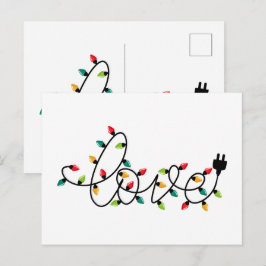 Kerstlichten Liefde Briefkaart