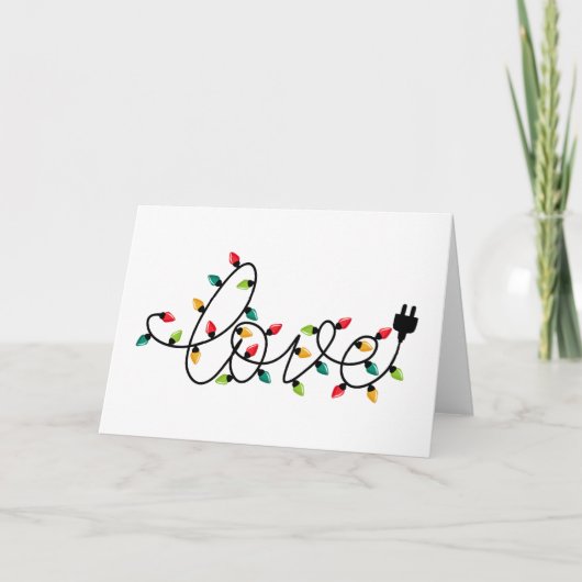 Kerstlichten Liefde Kaart (Voorkant)