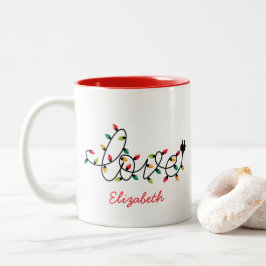 Kerstlichten Liefde Tweekleurige Koffiemok